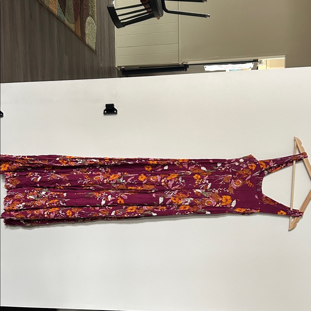Free People Floral Jumpsuit in Purple and Orange